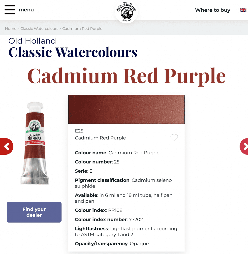 Cadmium Red Purple Old Holland