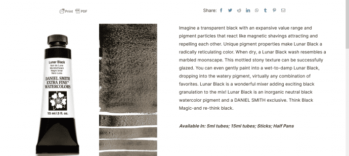Daniel Smith Lunar black