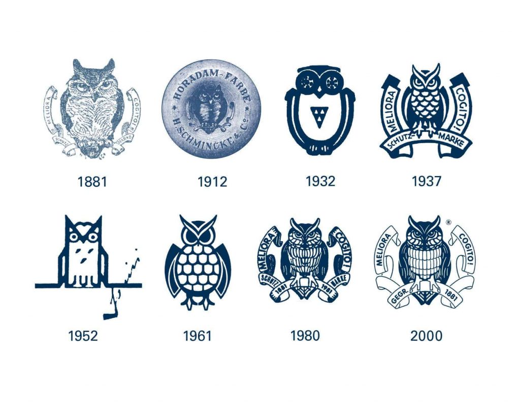 Schmincke brand owl logo history