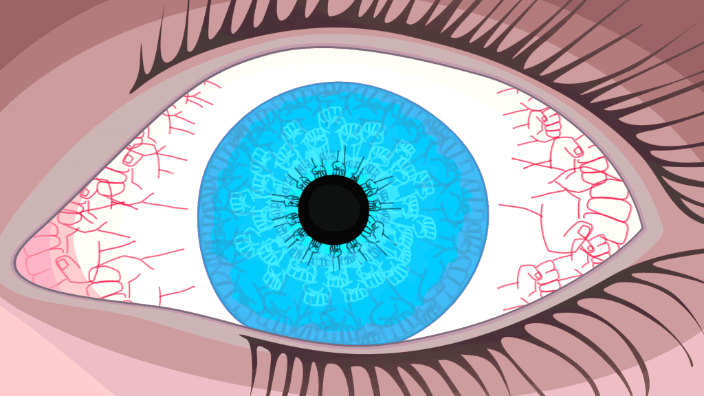 eye macro eyelashes blue iris pupil fists domestic violence fear