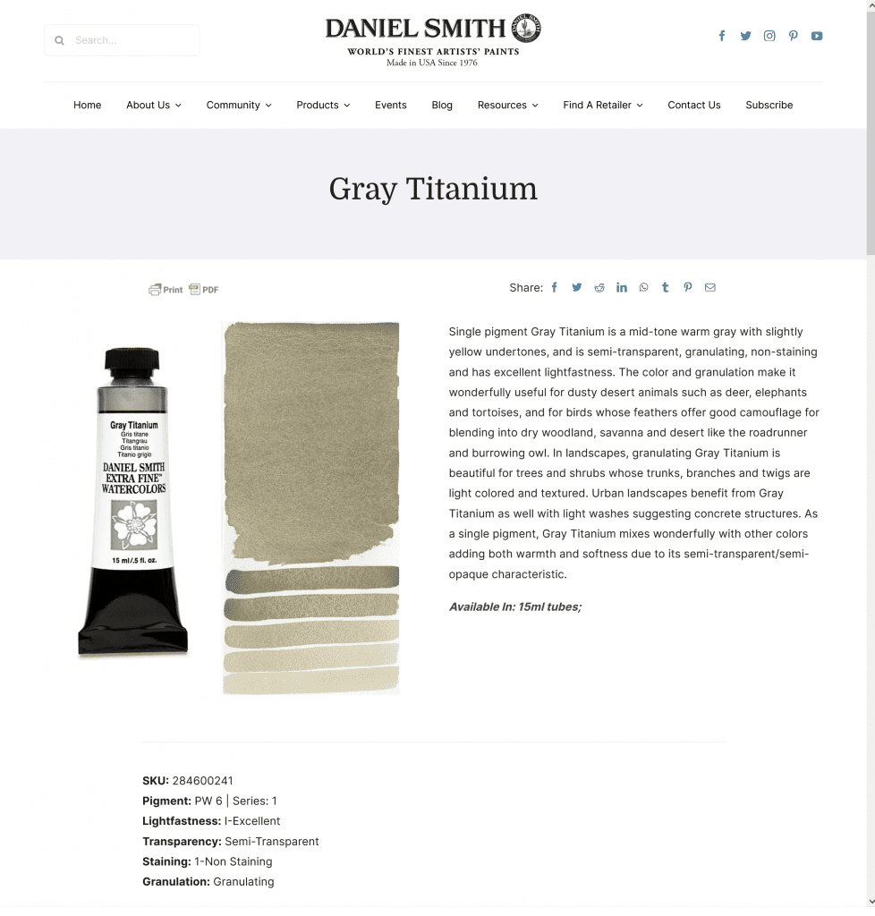 Daniel Smith gray titanium