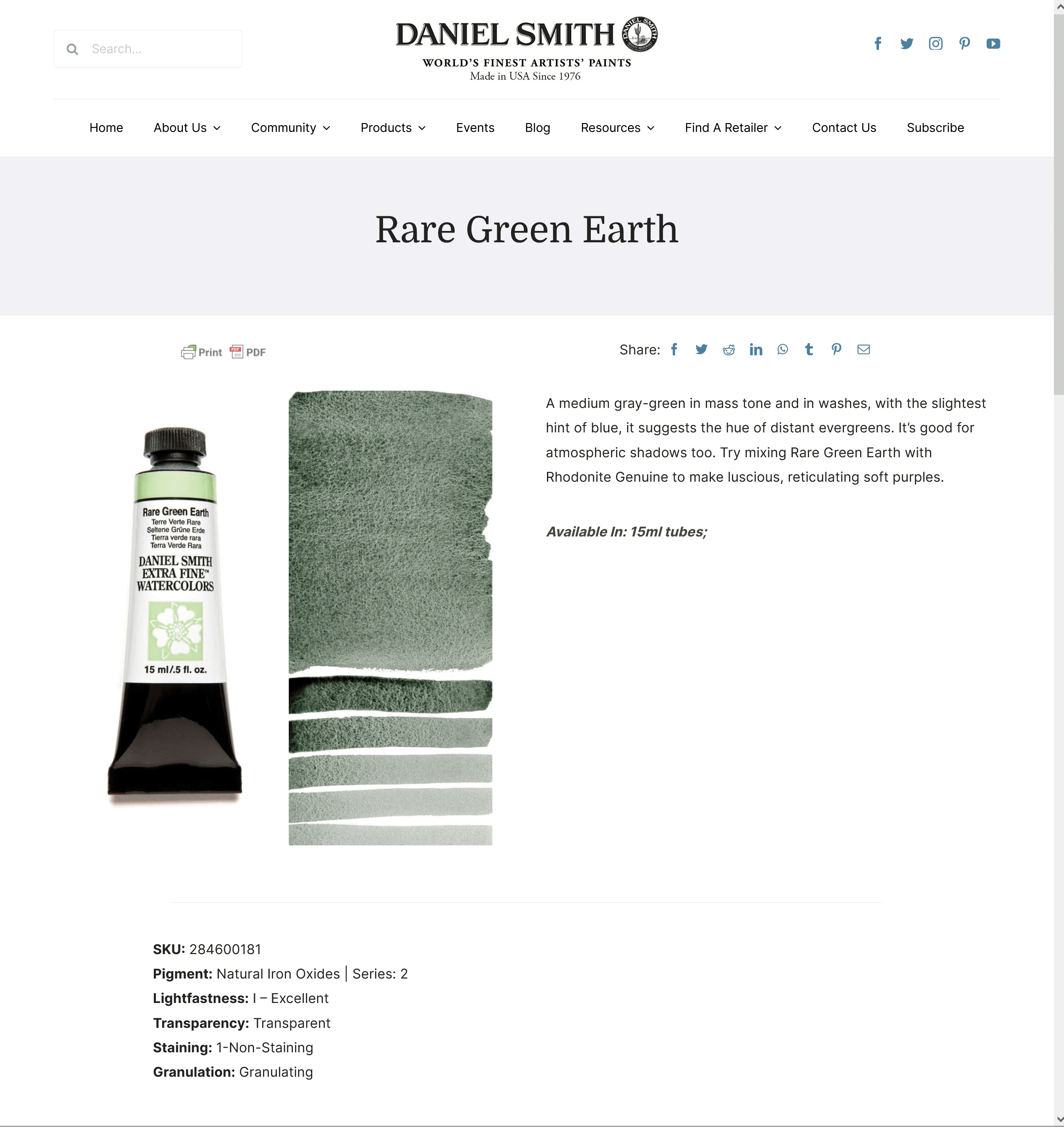 Rare green Earth
