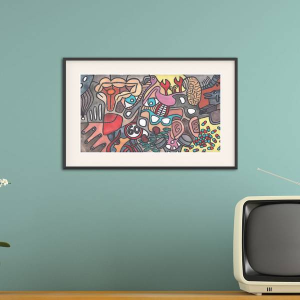 van den hooven with orchid and retro television wall