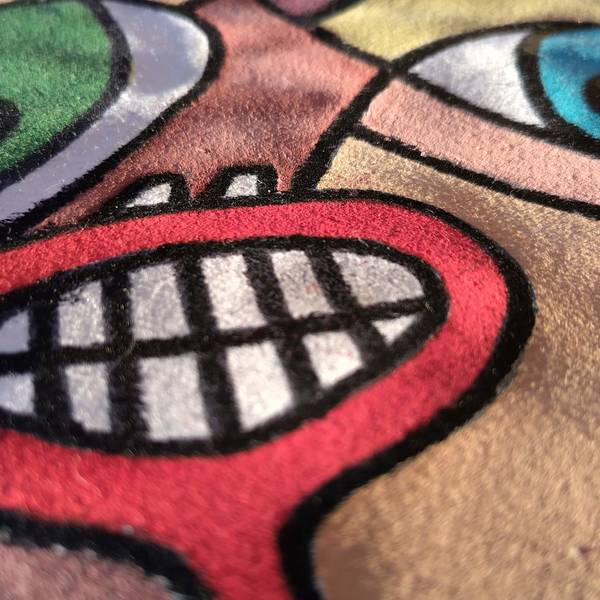 tormented souls abstract contemporary cubist modern artwork macro
