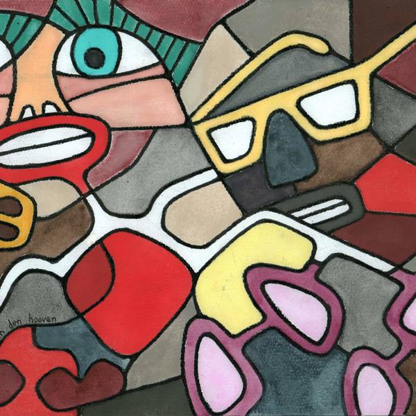 van den hooven inextricably linked contemporary abstract cubist artwork introspectionist trapezoidist